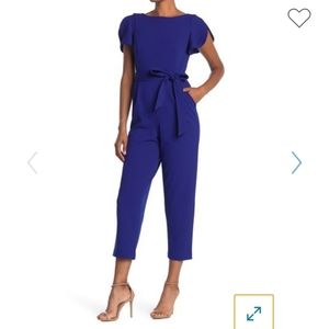 Calvin Klein Cropped Tulip Sleeve Jumpsuit